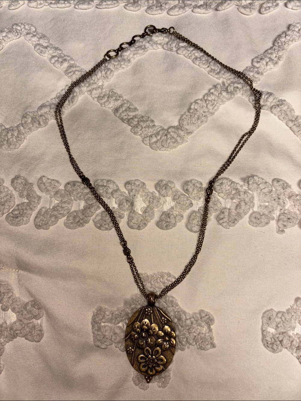Lucky Brand Bronze Floral Pendant Necklace